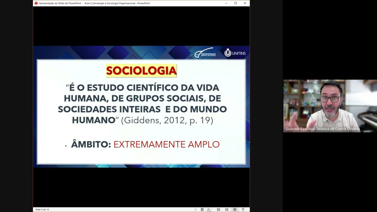 Sociologia Organizacional - Aula 3 - Introdução à Sociologia Organizacional - Parte 1