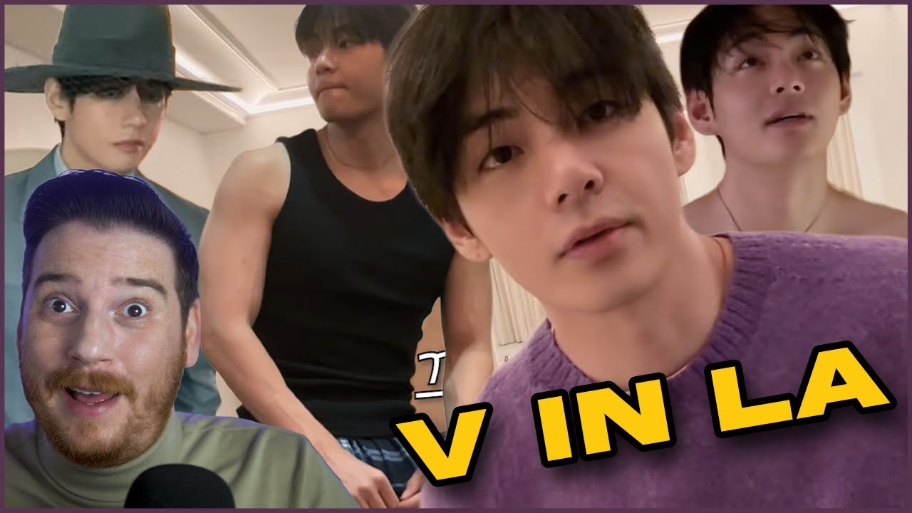 BTS: Поездка Ви в Лос-Анджелес [РЕАКЦИЯ НА VLOG]
