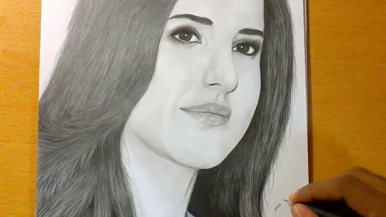 Pencil Drawing of Bollywood Actress Katrina Kaif