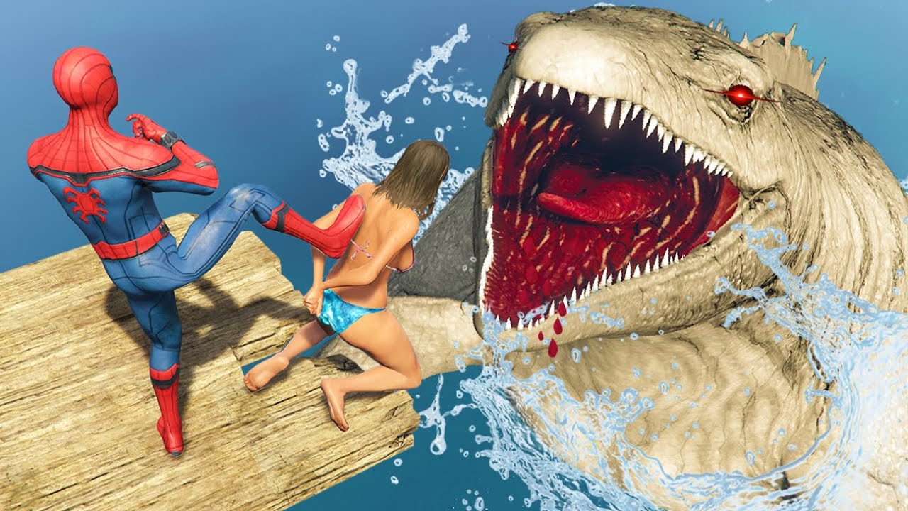 Безумные тряпичные куклы из GTA V | ПАУК НАШЕЛ МОРСКОГО МОНСТРА Динозавр Мозазавр №6