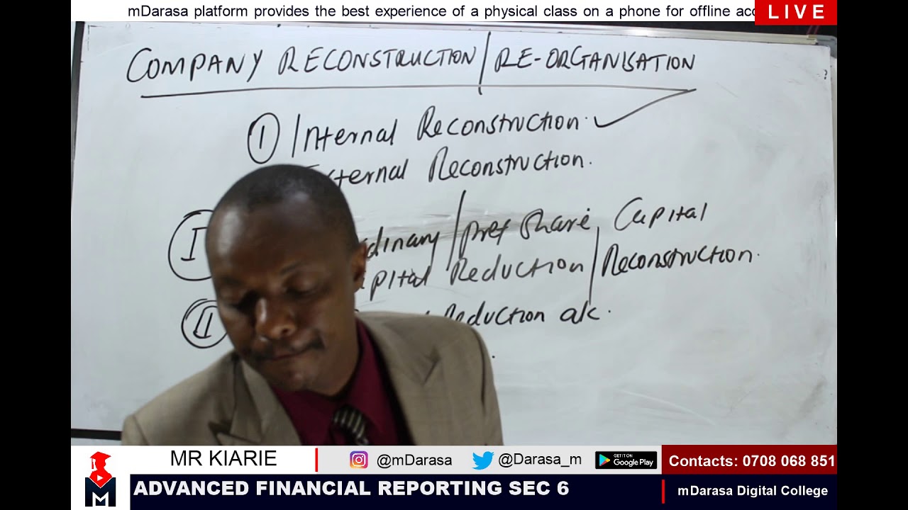 CPA - KASNEB ADVANCED FINANCIAL REPORTING - COMPANY RECONSTRUCTION