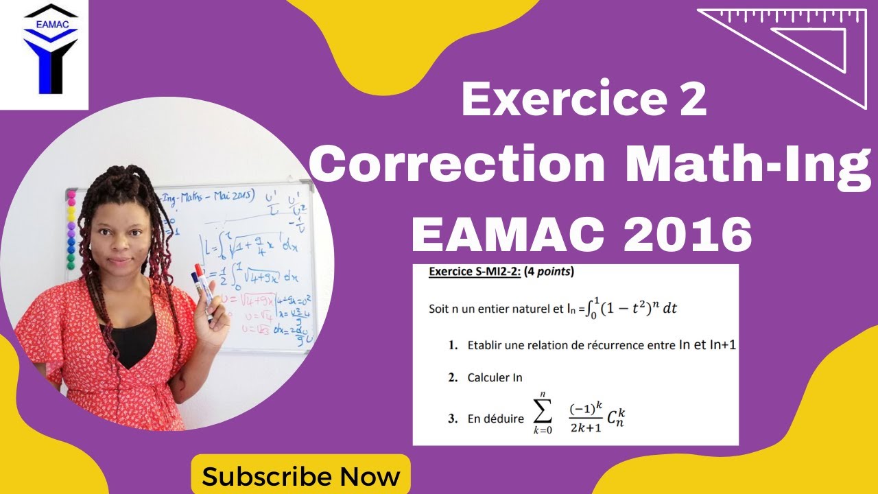 Correction  Exercice 2 Maths 2016 EAMAC-Cycle Ingénieur