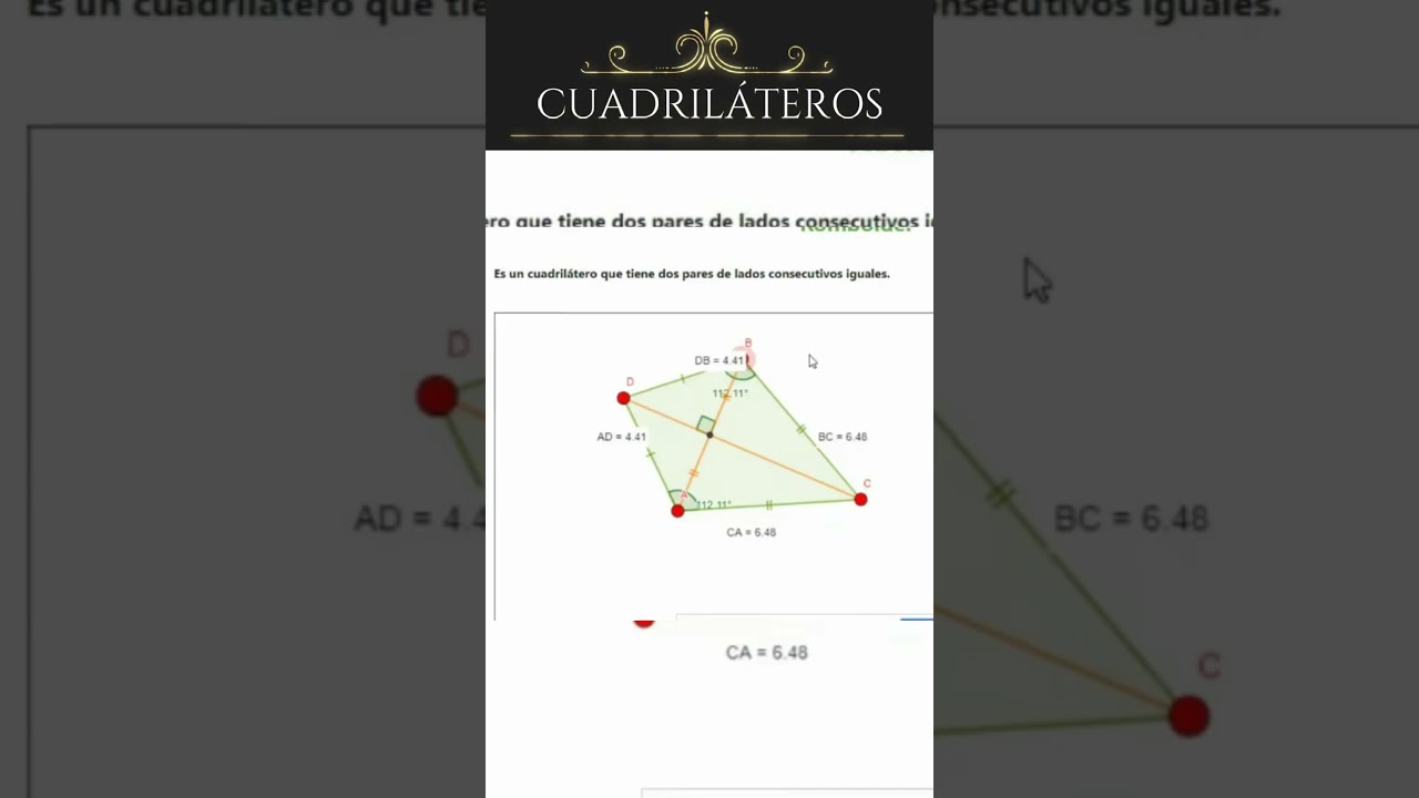 Cuadriláteros: Romboide o Cometa. Definición y propiedades. GeoGebra