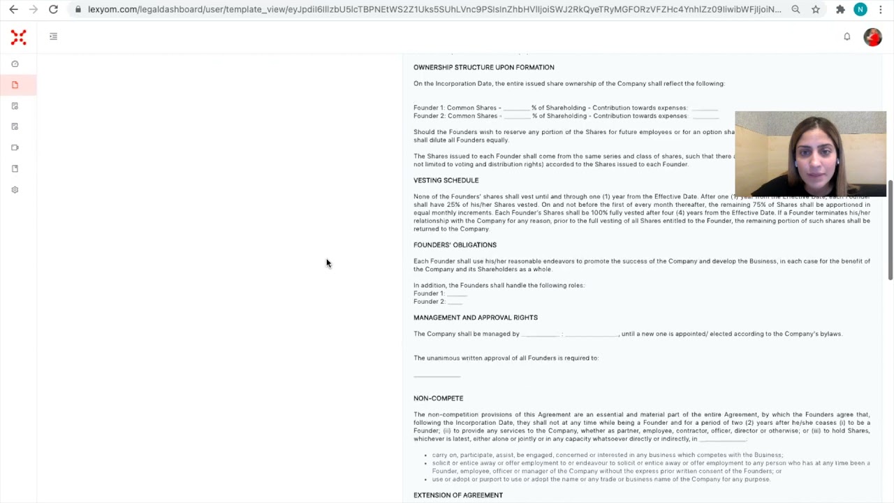 Contracts 2.0: How to create a Founders' Agreement using Lexyom's Dashboard