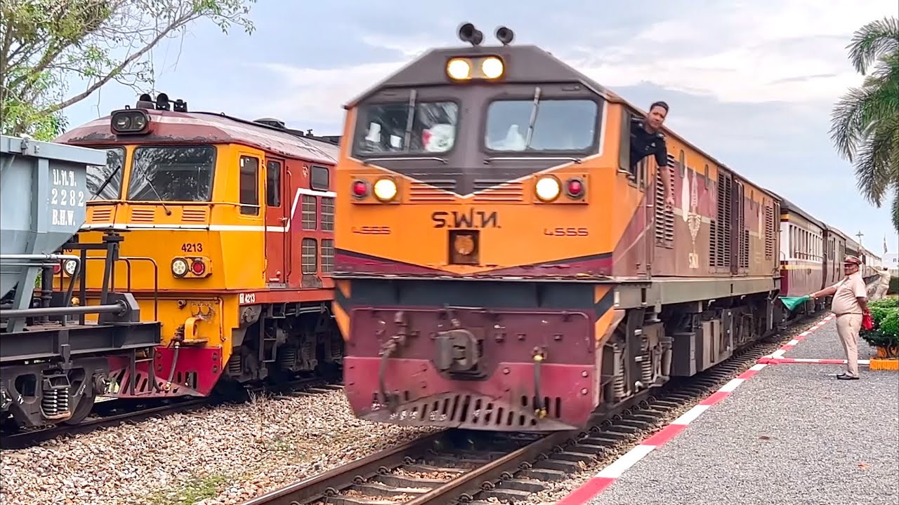 SRT. รถไฟไทยสายใต้หลากหลายขบวนตั้งแต่เช้า-ดึก ที่สถานีรถไฟเขาพนมแบก-สถานีรถไฟเขาหัวควาย