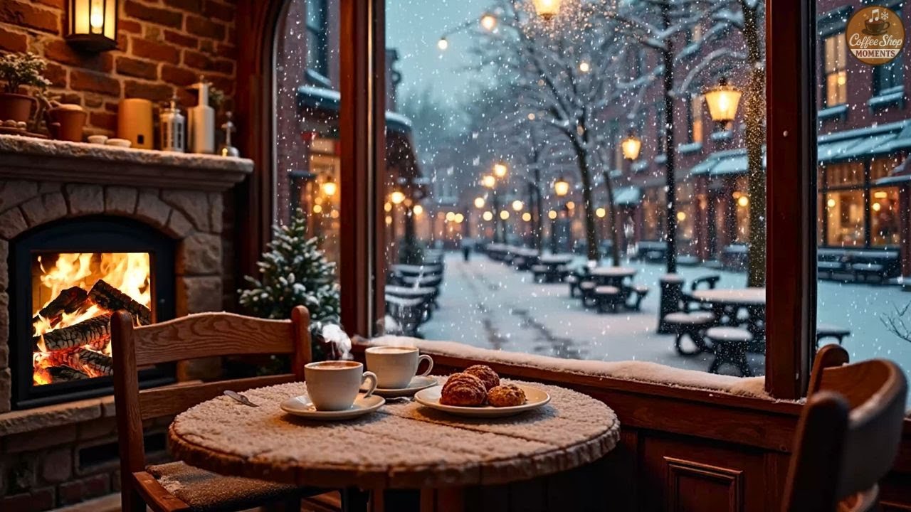 Уютное зимнее кафе для учёбы ❄️☕ Джаз для концентрации и работы, расслабляющая фортепианная музыка.