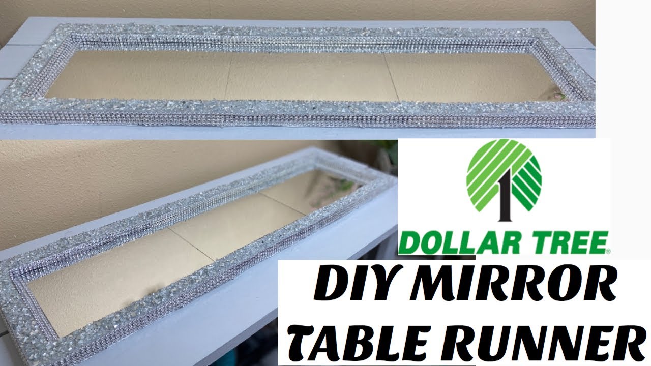 DIY Dollar Tree Glam Mirror Table Runner | DIY Glam Mirror Tray