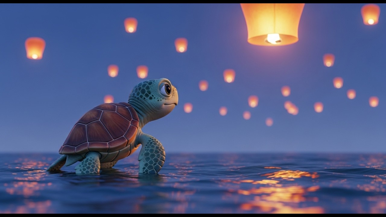 Baby Turtle Crawls So Slow 🐢🌙 | Cute Animal Lullaby for Kids | Gentle Bedtime Nursery Rhyme