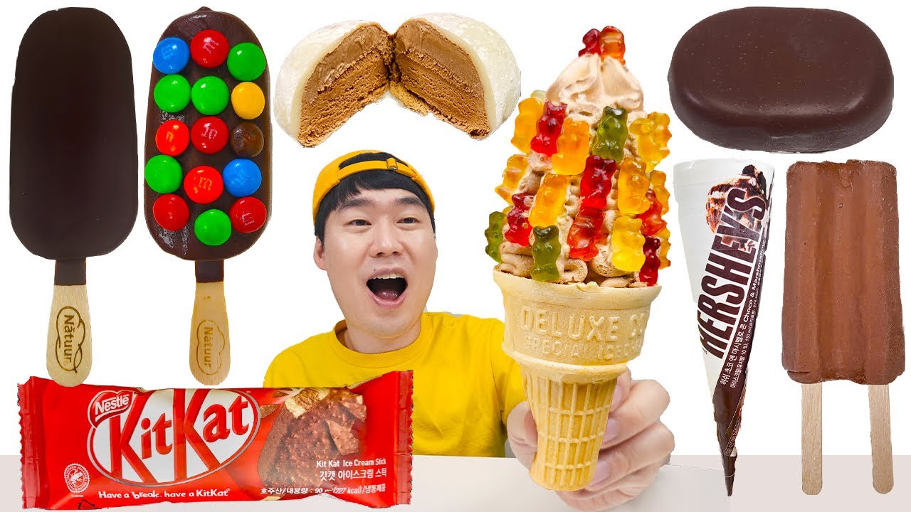 Chocolate ice cream mukbang 초코 아이스크림 먹방 Jelly  팝핑캔디 다양한 초코렛크림 Eating show 재미있는영상 JJAEMI째미