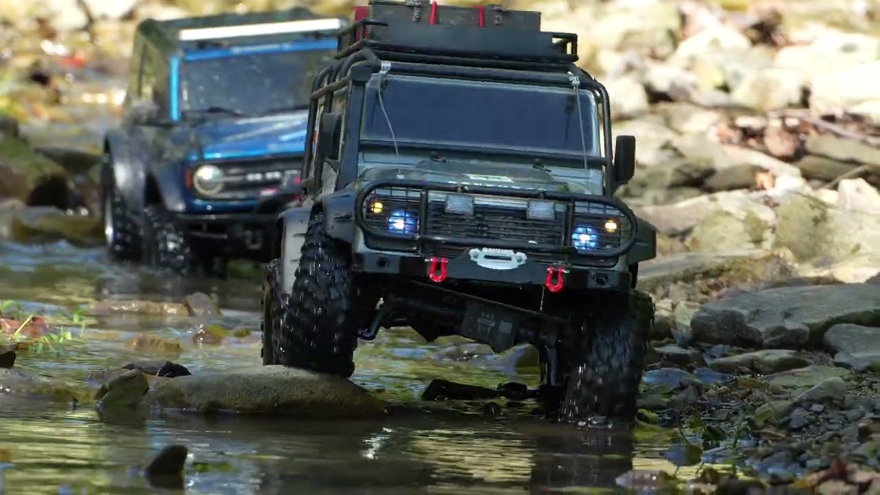 Traxxas TRX4 Bronco & Defender | Rocks and Water Adventure.