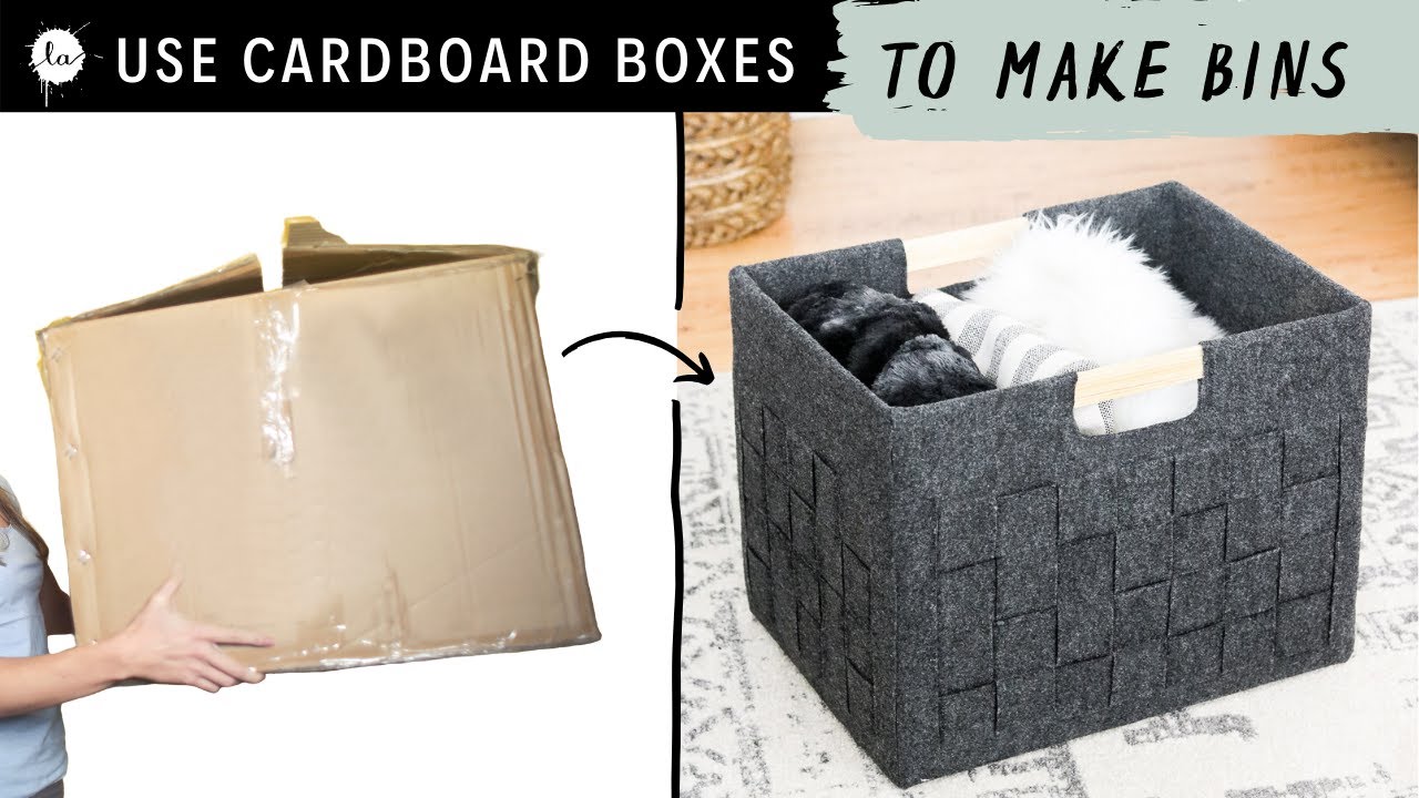 DIY Storage Box - from a Cardboard Box into a Pretty Felt Bin!