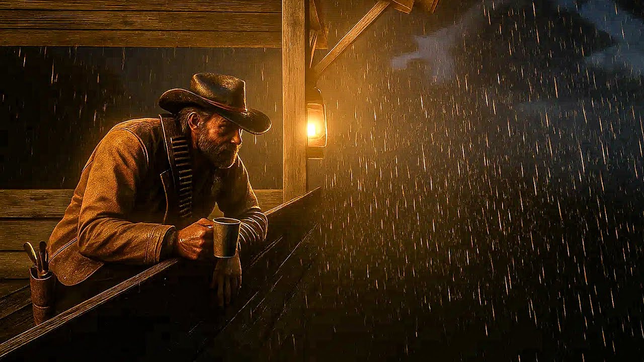 ASMR Rain Arthur Watches a Brutal Thunderstorm From an Abandoned Tower | RDR2 Rainy Ambience ASMR