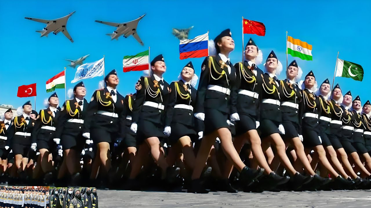 رژه سربازان زن در کشور های مختلف و افغانستان ایران Parade of female soldiers in different countries