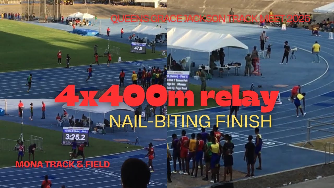 4x400m final nail biting finish