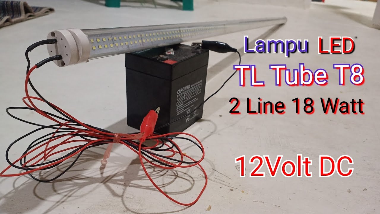Cara merubah lampu LED TL Tube T8 2 Line 220volt AC Menjadi lampu TL EMERGENCY 12Volt DC.