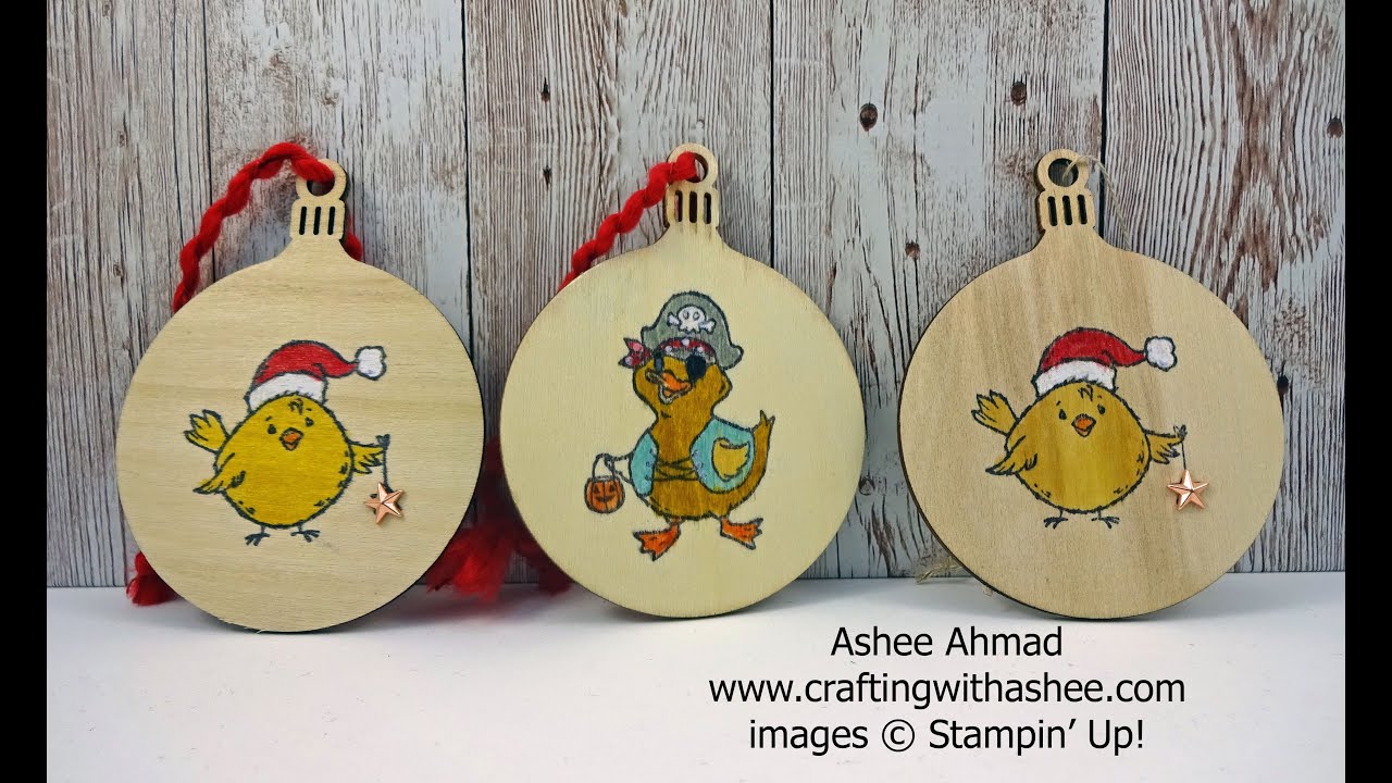 Birds of a Feather Wooden Hanging Christmas Decoration - Stampin' Up