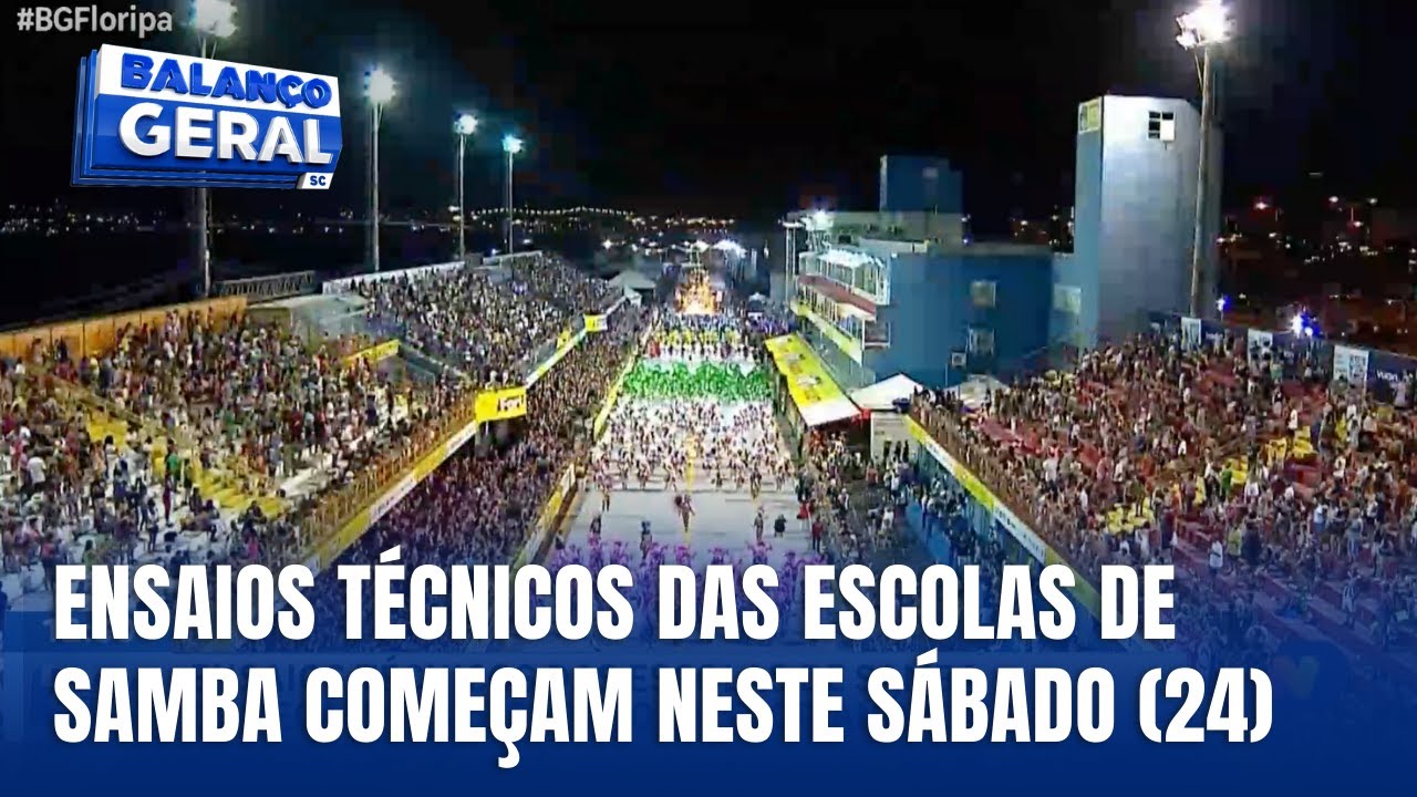 Ensaios técnicos das escolas de samba começam neste sábado (24) em Florianópolis