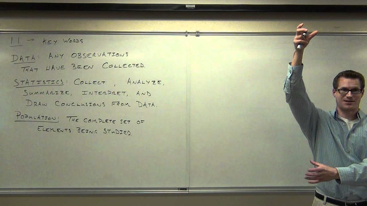 Statistics Lecture 1.1:  The Key Words and Definitions For Elementary Statistics