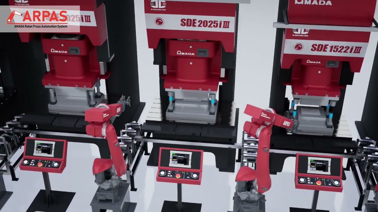 ARPAS, High-Speed Tandem Line System with Articulated Robots and Servo-Drive Stamping Presses