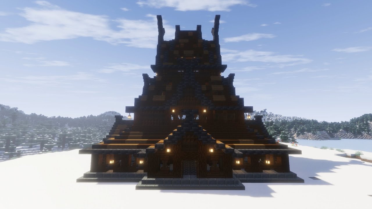 Minecraft Nordic Stave Church! #minecraft #minecraftbuilding #minecraftmodular
