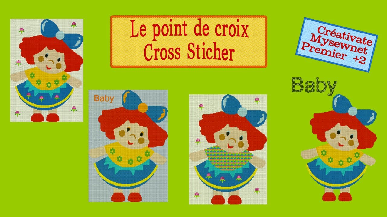 Creativate. Mysewnet. Premier +2. Tuto Point de Croix. Insérer une grille. Broderie machine.