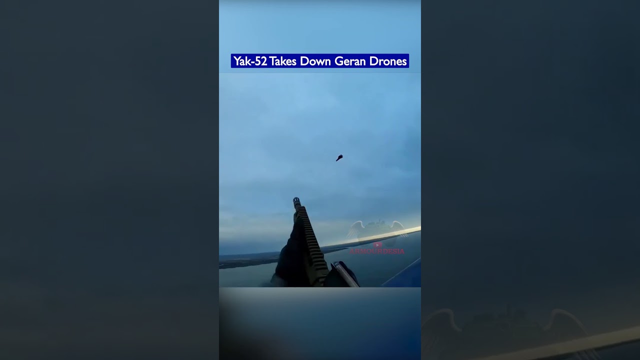 Ukrainian Yak-52 Shoots Down Russian Geran Drones Mid-Air!