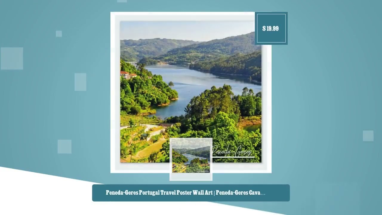 Peneda-Geres Portugal Travel Poster Wall Art | Peneda-Geres Cavado River Home Decor | Peneda-Gere...