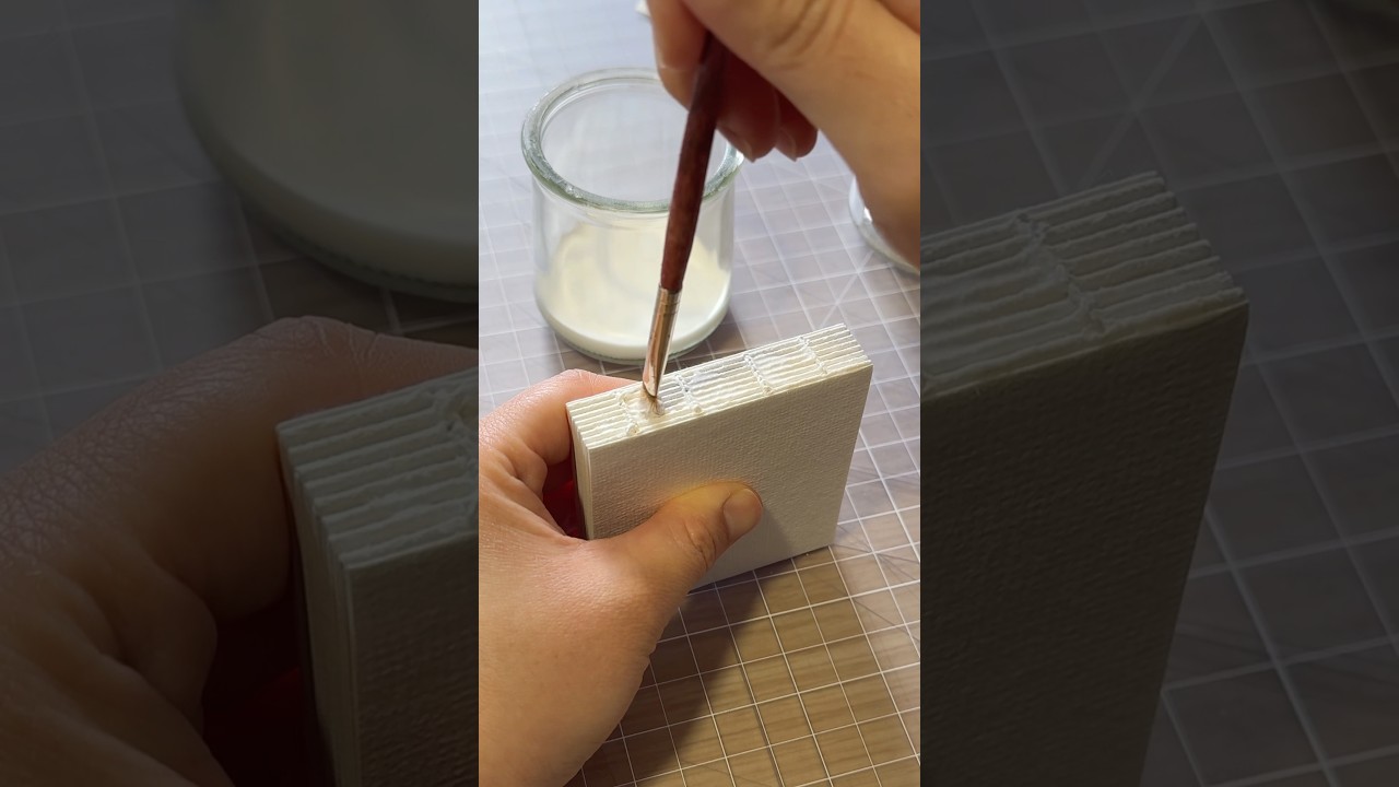 Mini book making ASMR 🧵🍃 #bookmaking #handmade #bookbinding #aesthetic #art #mini #minibooks
