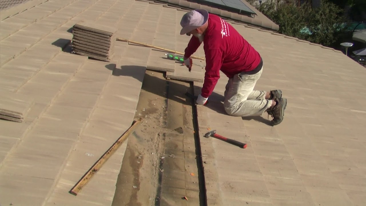 Small DIY Concrete Roof Tile Felt Repair