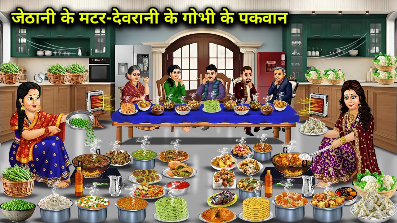 ठंड में जेठानी के मटर-देवरानी के गोभी के पकवान|Sister-in-law's peas and sister-in-law's cabbage dish