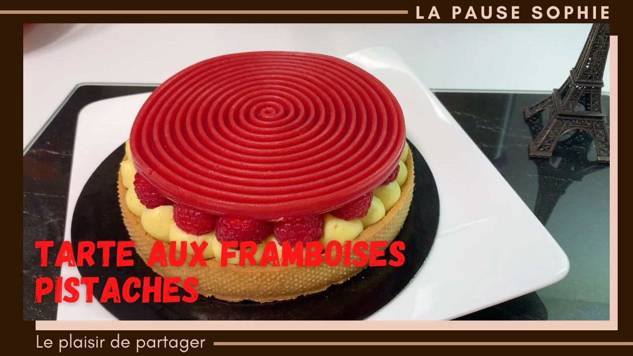 Tarte aux framboises pistache / Raspberries pistachio pie