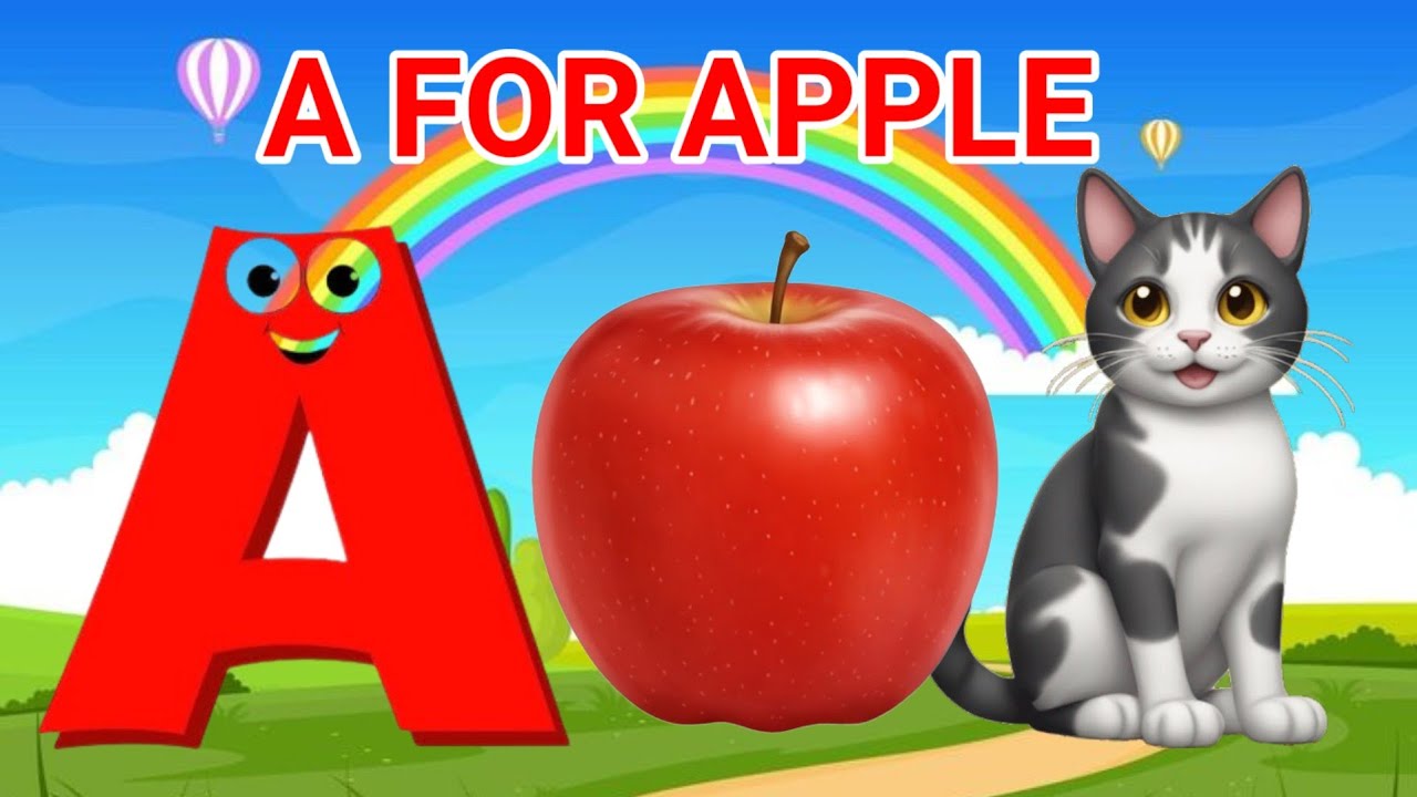 A for Apple 🍎 B for Bear | ABCD Rhymes, English phonic Song, #Education 