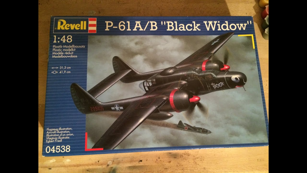 Revell P-61 scale 1:48 full build photot footage from box to final