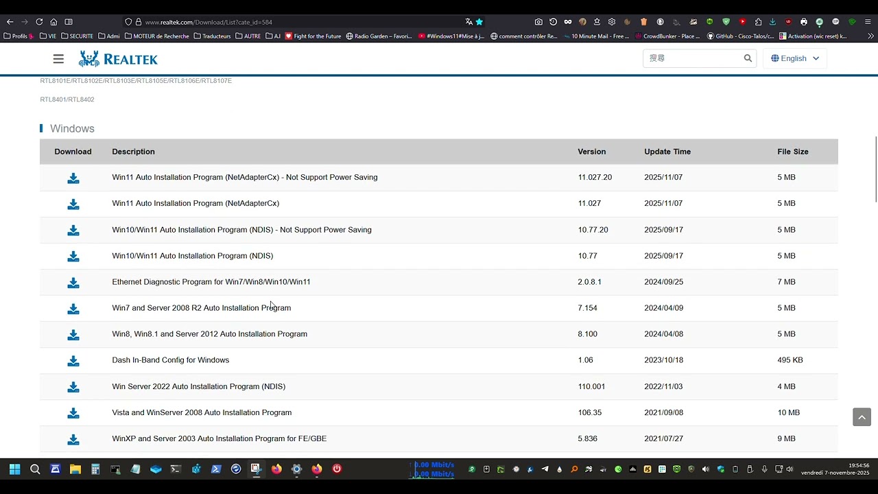 #Windows11#Realtek#Realtek PCIe GBE and FE Network Card Drivers  v 11.27.20 (NetAdapterCx)