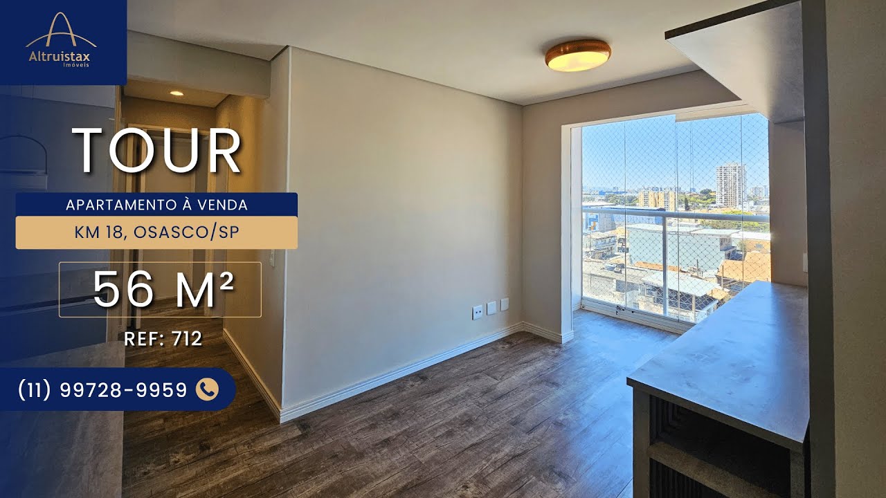Apartamento à Venda em Osasco | 2 Quartos, 1 Suíte, Varanda, FGTS – KM 18 (REF712)