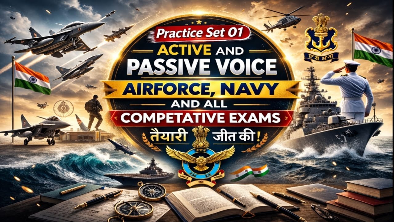 passive voice for all competetive exam|airforce exam 2026|passive voice practice set 1