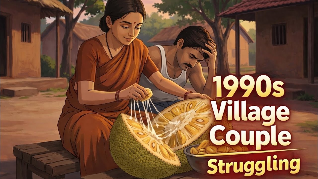 A Day in 1990s, simple Indian village couple struggling days | NostalgicLife Ghibli Animation