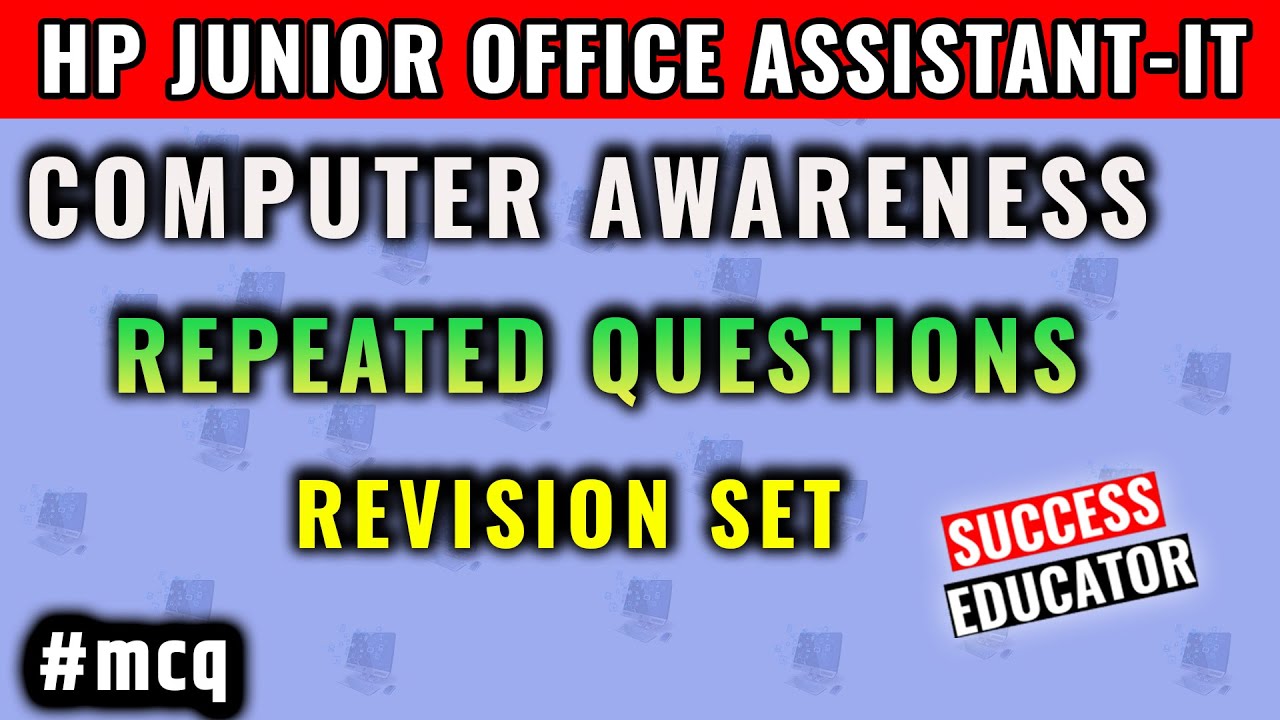 Computer Awareness Important Questions | HP Junior Office Assistant (JOA-IT) Preparation 2021