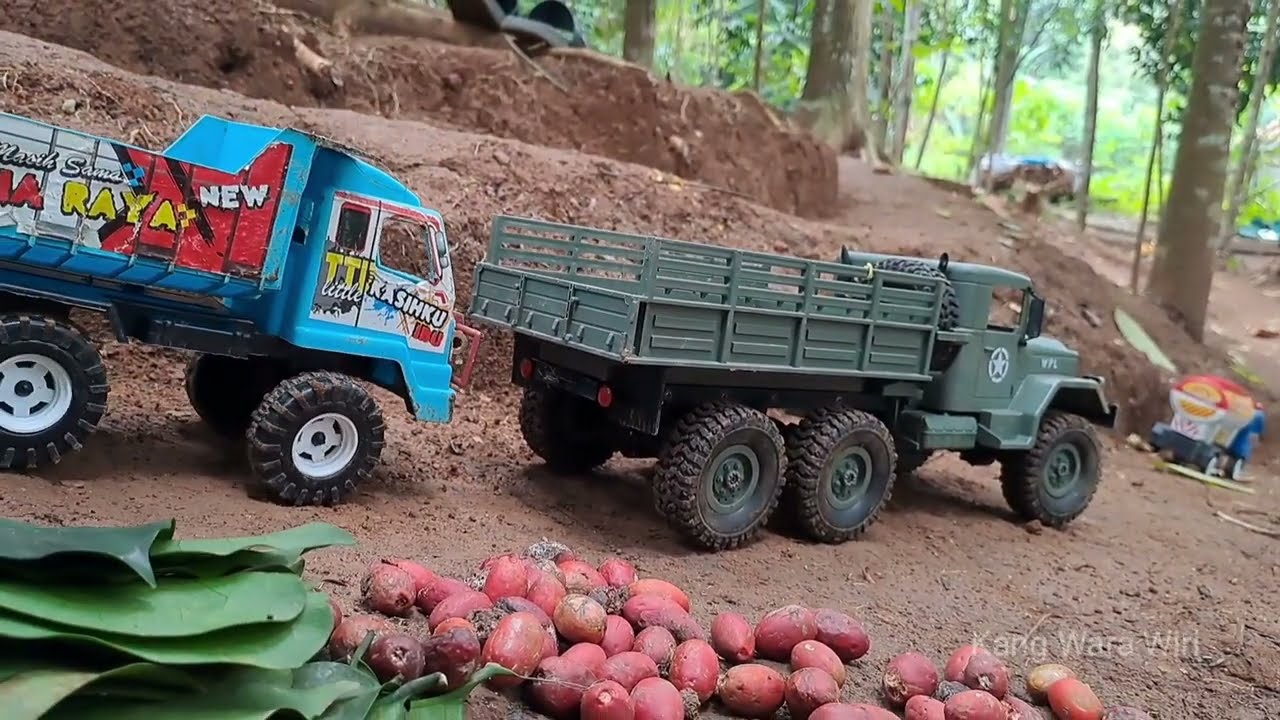 Mobil Truk Pengangkut Buah Terguling