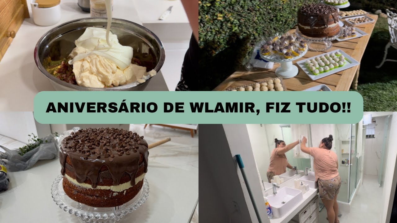 ANIVERSÁRIO DO MEU MARIDO | ORGANIZAÇÃO, COMIDAS PARA O CHURRASCO E BOLO COM TRÊS RECHEIOS 😍