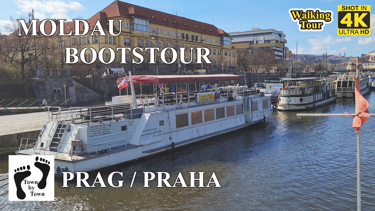 💥 Prag, Moldau, Bootsfahrt, City Walking, 4k, 60fps