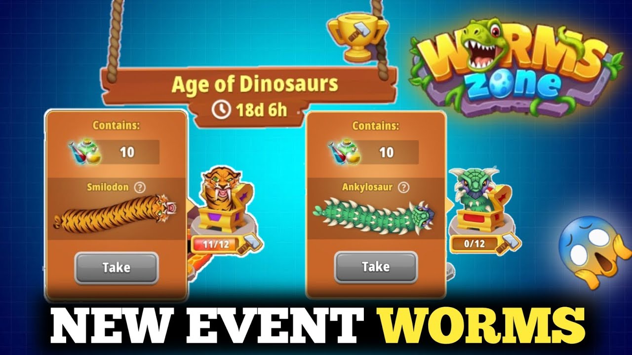 NEW EVENT WORMS 😱 IN worm zone.io game | Age Of DINOSAURS in worm zone.io | Worms zone game play
