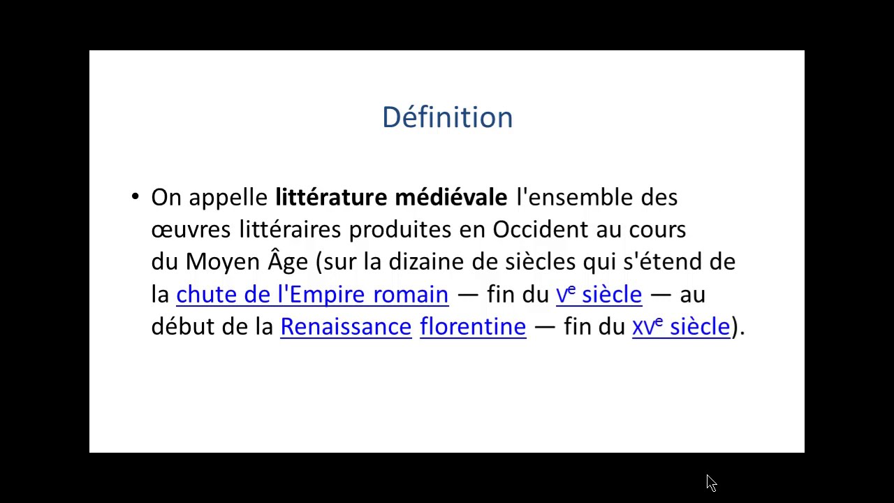La Littérature Médiévale