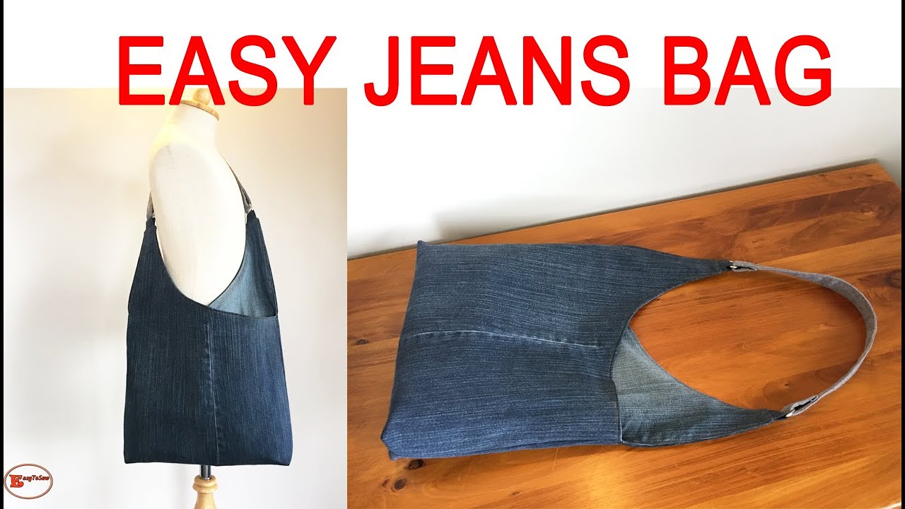 DIY JEANS BAG | RECYCLE JEANS INTO BAGS/TOTE BAG SEWING TUTORIAL/OLD JEANS DIY IDEAS/DIY BAG SEWING