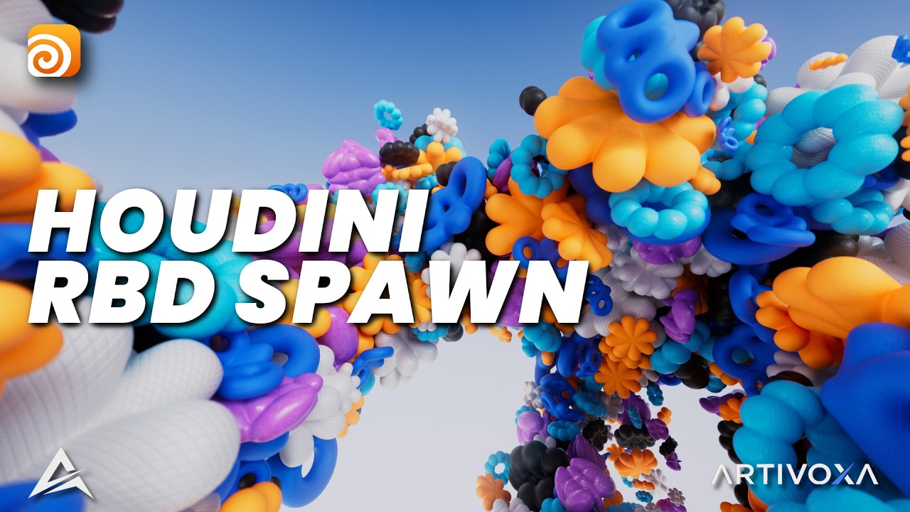 Houdini Tutorial | SPAWN RIGID BODY SHAPES WITH CONSTRAINTS