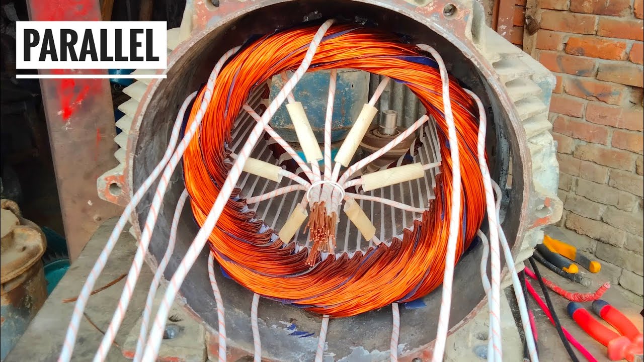 Excellence winding and parallel connection 20 HP 3 phase 48 slots induction motor.