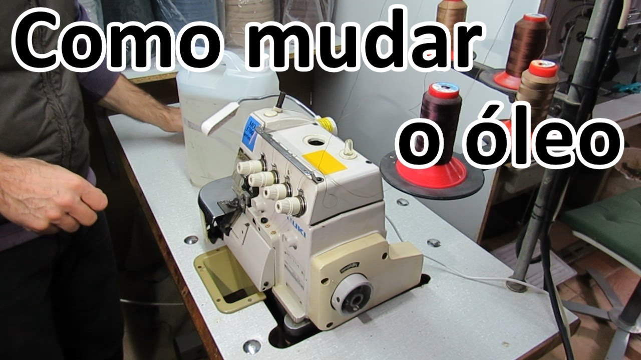 Como mudar o óleo de máquina corte e cose / overlock juki
