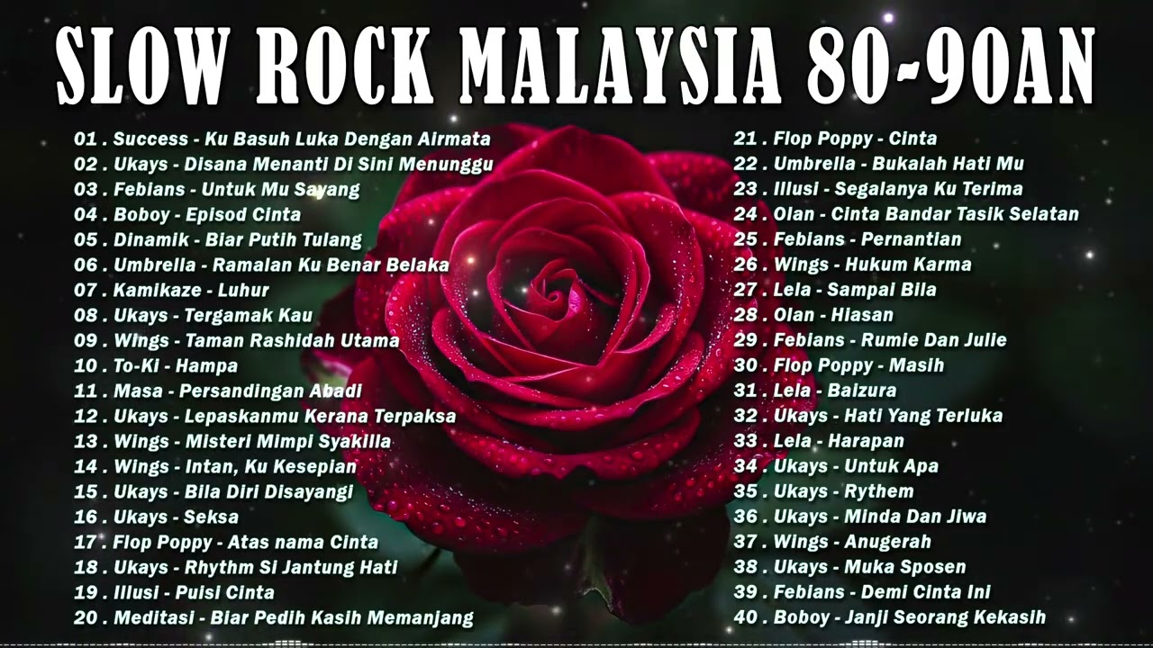 KOLEKSI 40 LAGU2 JIWANG 80AN - 90AN - LAGU JIWANG 80AN DAN 90AN TERBAIK -LAGU SLOW ROCK MALAYSIA