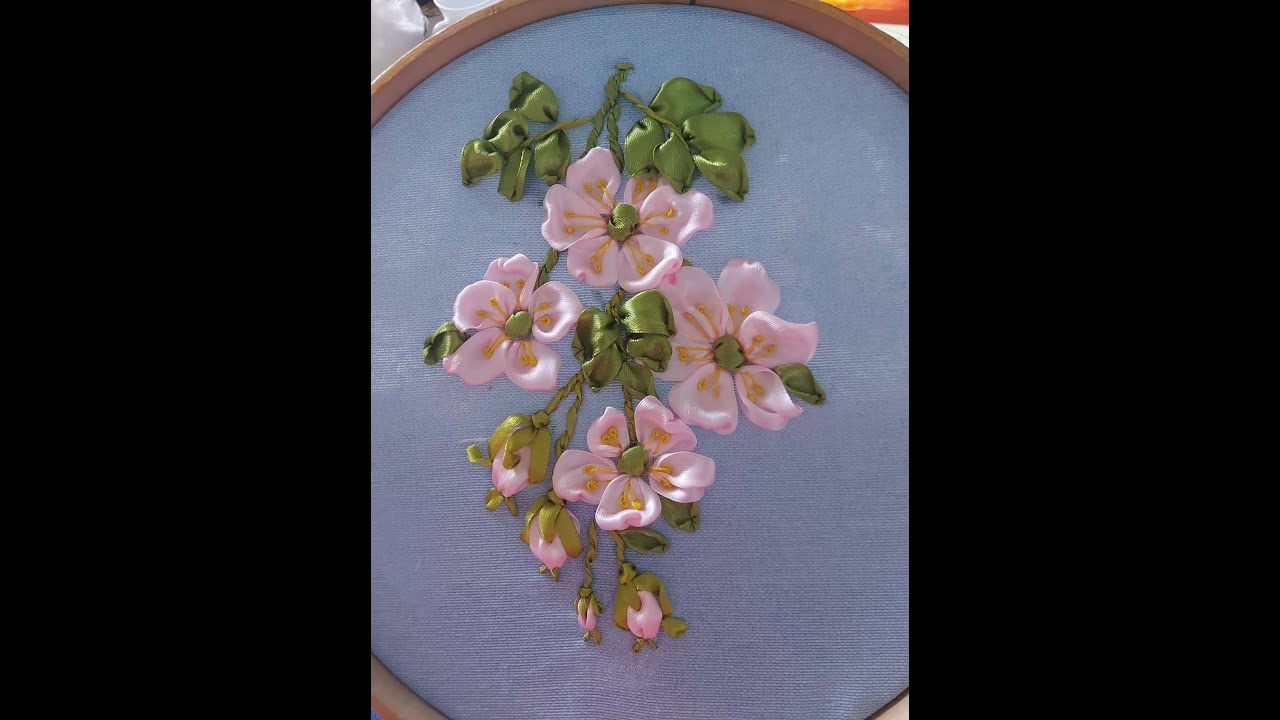 Rosa selvatica con nastro .silk ribbon