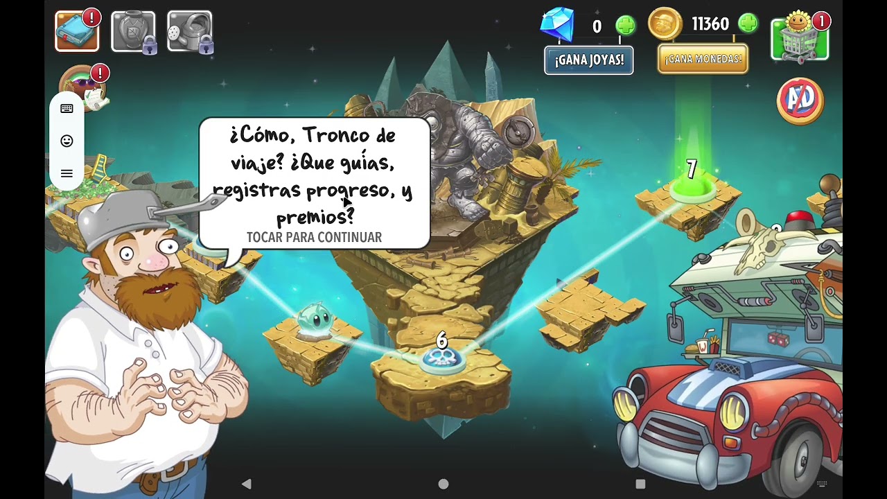 Jugando a plantas VS zombies 2 parte 1